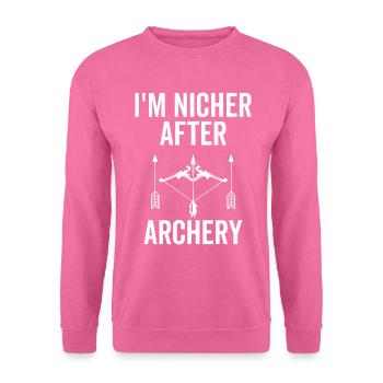 Archer Bowhunter I'm Nicher After Archery Target - Sweat-shirt Unisexe - rose - Devant