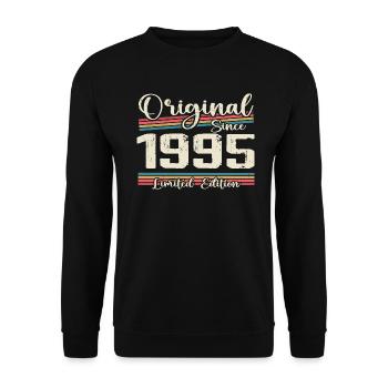 1995 Vintage Retro Birthday Gift 1995 - Unisex Sweatshirt - black - Front - Alina (178cm) & Michal (187cm)