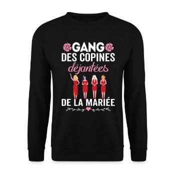 Gang Freundinnen Junggesellenabschied Braut Team Braut Team - Unisex Pullover - Schwarz - Vorne - Alina (178cm) & Michal (187cm)