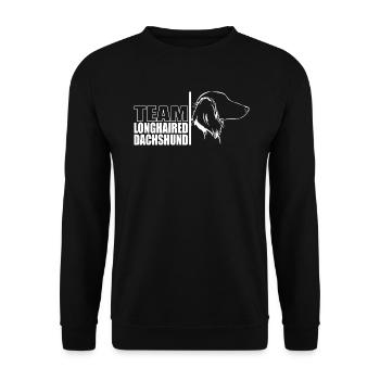 TEAM Teckel à poil long Chiens Teckel Wilsigns - Sweat-shirt Unisexe - noir - Devant - Alina (178cm) & Michal (187cm)