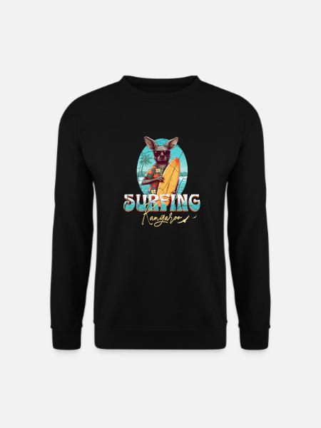 Surfing Kangaroo - Unisex Sweatshirt - black