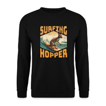 Surfing Hopper - Unisex Sweatshirt - black - Front - Alina (178cm) & Michal (187cm)