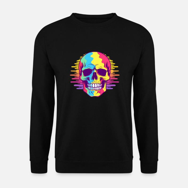 Rainbow skull - Unisex Pullover - Schwarz
