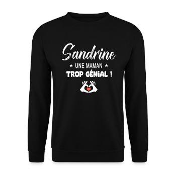 Sandrine Cadeau pour une maman génial - Sweat-shirt Unisexe - noir - Devant - Alina (178cm) & Michal (187cm)