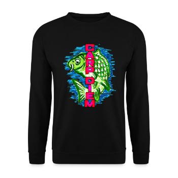 La Noche de las Carpas - Carp Diem Painted - Unisex Pullover - Schwarz - Vorne - Alina (178cm) & Michal (187cm)