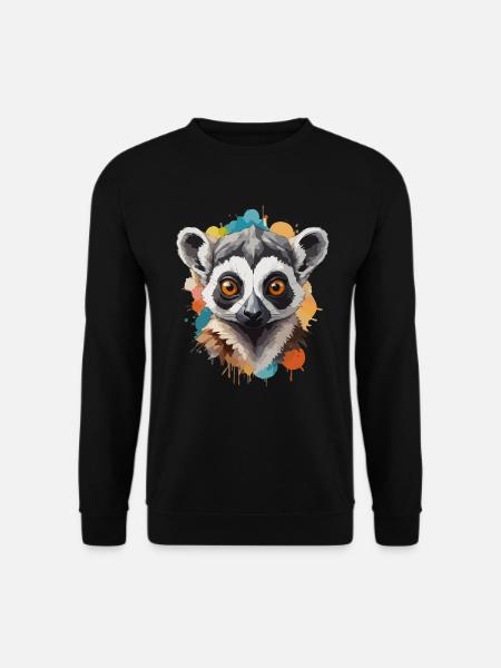 Lemur Colorful Cool Madagascar - Unisex Sweatshirt - black