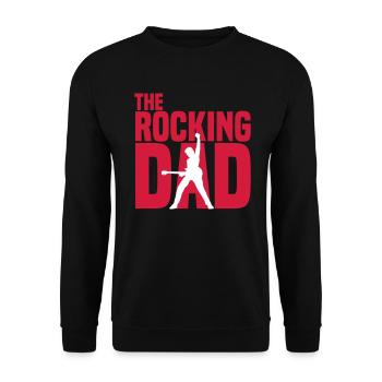 The rocking Dad - Der rockende Vater Rock Metal - Unisex Sweatshirt - black - Front - Alina (178cm) & Michal (187cm)