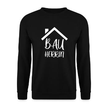 Bauherrin - Unisex Pullover - Schwarz - Vorne - Alina (178cm) & Michal (187cm)