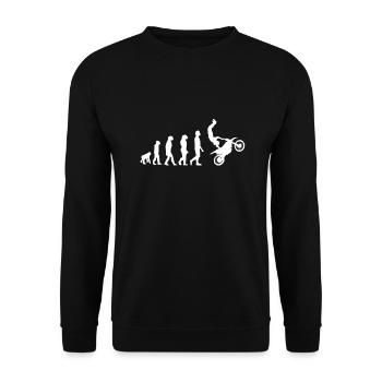 Scooter Moped Motorbike Motocross Biker Evolution - Unisex Sweatshirt - black - Front - Alina (178cm) & Michal (187cm)