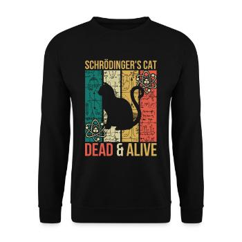 Physics thought experiment Schrödinger's cat - Unisex Sweatshirt - black - Front - Alina (178cm) & Michal (187cm)