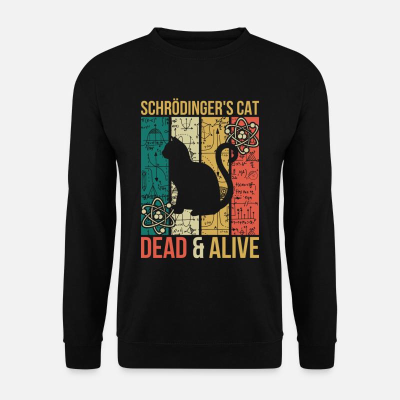 Physik Gedankenexperiment Schrödingers Katze - Unisex Pullover - Schwarz