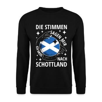 Schottland Flagge Schottische Fahne Alba GB UK - Unisex Pullover - Schwarz - Vorne - Alina (178cm) & Michal (187cm)