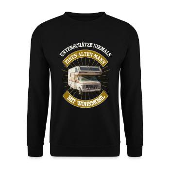 MOTORHOME OLD MAN - Unisex Sweatshirt - black - Front - Alina (178cm) & Michal (187cm)