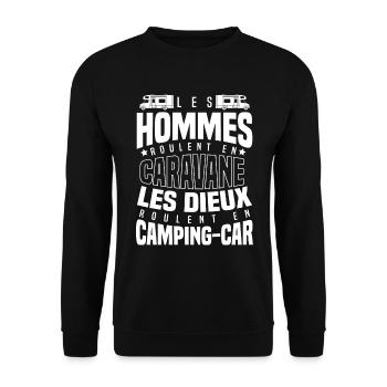 Camping cariste humour caravane camping car - Sweat-shirt Unisexe - noir - Devant - Alina (178cm) & Michal (187cm)