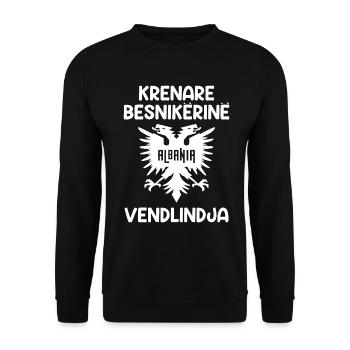albanisch Albanien Adler Wappen Geschenk - Unisex Pullover - Schwarz - Vorne - Alina (178cm) & Michal (187cm)
