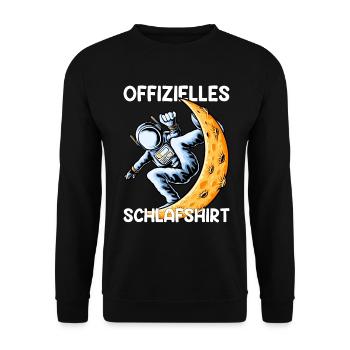 Astronaut Schlaf Pyjama Mond Geschenk - Unisex Pullover - Schwarz - Vorne - Alina (178cm) & Michal (187cm)