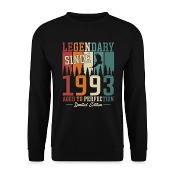 Legendary since 1993 Vintage Birthday Gift - Unisex Sweatshirt - black - Front - Alina (178cm) & Michal (187cm)