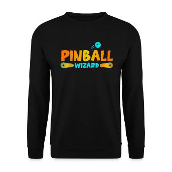 Flipper spielen Flipperautomat Pinball Wizard - Unisex Pullover - Schwarz - Vorne - Alina (178cm) & Michal (187cm)