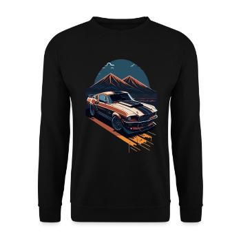 Muscle Car Power - Unisex Pullover - Schwarz - Vorne - Alina (178cm) & Michal (187cm)