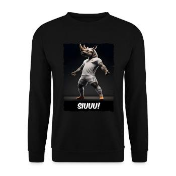 Siu Soccer Goal Celebration Outfit with Rhino - Unisex Sweatshirt - black - Front - Alina (178cm) & Michal (187cm)