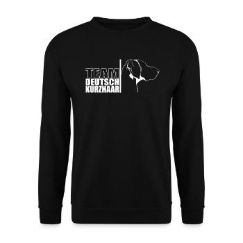 TEAM Deutsch Kurzhaar Hunde Hund Wilsigns - Unisex Pullover - Schwarz - Vorne - Alina (178cm) & Michal (187cm)