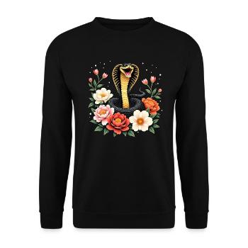 Happy Lunar Year - Schlange 2025 - Unisex Pullover - Schwarz - Vorne - Alina (178cm) & Michal (187cm)