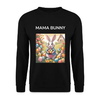 Maman de Pâques Mère Lapin - Sweat-shirt Unisexe - noir - Devant - Alina (178cm) & Michal (187cm)