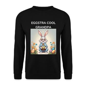 GRANDPA BUNNY Gift - Unisex Sweatshirt - black - Front - Alina (178cm) & Michal (187cm)