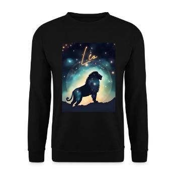 Leo Horoscope Leo Gift - Unisex Sweatshirt - black - Front - Alina (178cm) & Michal (187cm)