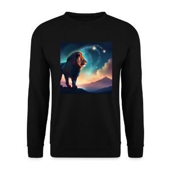 Leo Zodiac Horoscope Gift Idea - Unisex Sweatshirt - black - Front - Alina (178cm) & Michal (187cm)