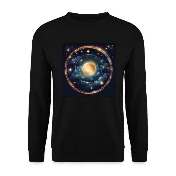 Leo Zodiac Horoscope Gift - Unisex Sweatshirt - black - Front - Alina (178cm) & Michal (187cm)