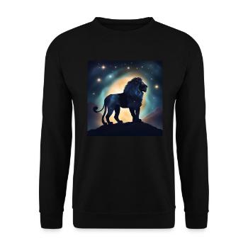 Leo Zodiac Horoscope Gift - Unisex Sweatshirt - black - Front - Alina (178cm) & Michal (187cm)