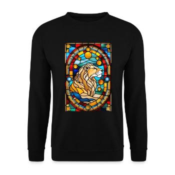 Leo Astrology Zodiac Gift - Unisex Sweatshirt - black - Front - Alina (178cm) & Michal (187cm)