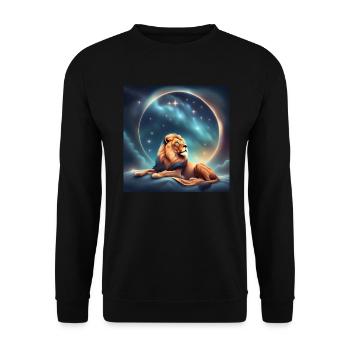 Leo Birthday Zodiac Gift - Unisex Sweatshirt - black - Front - Alina (178cm) & Michal (187cm)