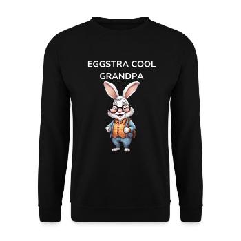 Grandpa Easter Bunny Gift - Unisex Sweatshirt - black - Front - Alina (178cm) & Michal (187cm)