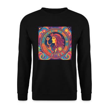 Virgo Star Astrology Gift - Unisex Sweatshirt - black - Front - Alina (178cm) & Michal (187cm)