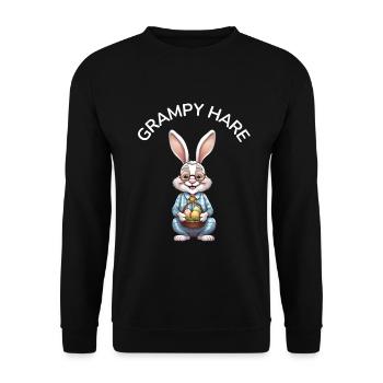 Grandpa Bunny Easter Gift Idea - Unisex Sweatshirt - black - Front - Alina (178cm) & Michal (187cm)