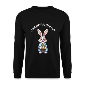 Grandpa Grandpa Easter Saying Gift - Unisex Sweatshirt - black - Front - Alina (178cm) & Michal (187cm)