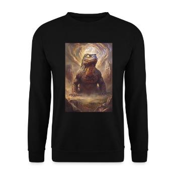 Dirawong Australia Mythology Gift - Unisex Sweatshirt - black - Front - Alina (178cm) & Michal (187cm)