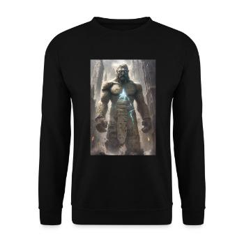 Golem jüdisch Judentum Geschenk - Unisex Pullover - Schwarz - Vorne - Alina (178cm) & Michal (187cm)