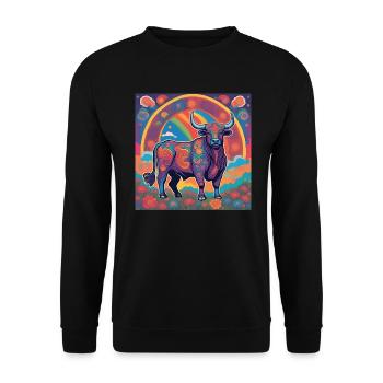 Taureau Zodiaque Cadeau Psychédélique - Sweat-shirt Unisexe - noir - Devant - Alina (178cm) & Michal (187cm)