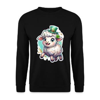 Cadeau de mouton pour la Saint-Patrick - Sweat-shirt Unisexe - noir - Devant - Alina (178cm) & Michal (187cm)