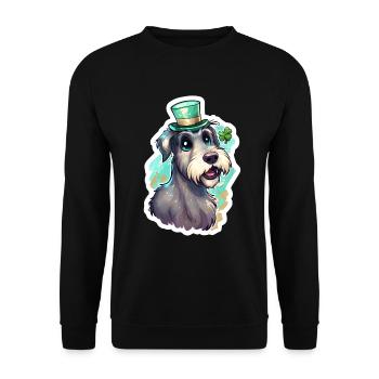 St. Patrick's Day Hund Geschenk - Unisex Pullover - Schwarz - Vorne - Alina (178cm) & Michal (187cm)