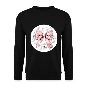 Schleife Seide Glamour Geschenk - Unisex Pullover - Schwarz - Vorne - Alina (178cm) & Michal (187cm)