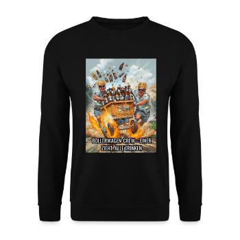 Herrentag Bier Freunde Geschenk - Unisex Pullover - Schwarz - Vorne - Alina (178cm) & Michal (187cm)