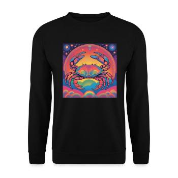 Krebs Astrologie Geburtstag Geschenk - Unisex Pullover - Schwarz - Vorne - Alina (178cm) & Michal (187cm)