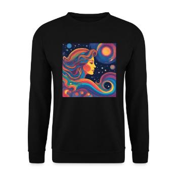 Jungfrau Astrologie geboren Geschenk - Unisex Pullover - Schwarz - Vorne - Alina (178cm) & Michal (187cm)