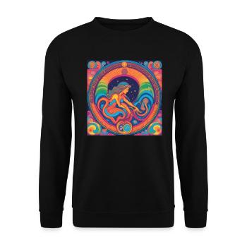 Jungfrau Astrologie Geburtstag Geschenkidee - Unisex Pullover - Schwarz - Vorne - Alina (178cm) & Michal (187cm)