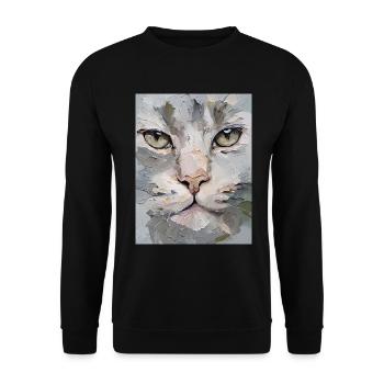 Lynx Peinture Peinture Peinture Huile Cadeau - Sweat-shirt Unisexe - noir - Devant - Alina (178cm) & Michal (187cm)