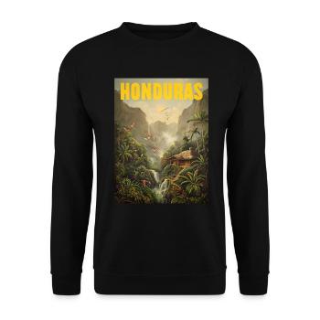 Honduras Dschungel Herkunft Geschenk - Unisex Pullover - Schwarz - Vorne - Alina (178cm) & Michal (187cm)